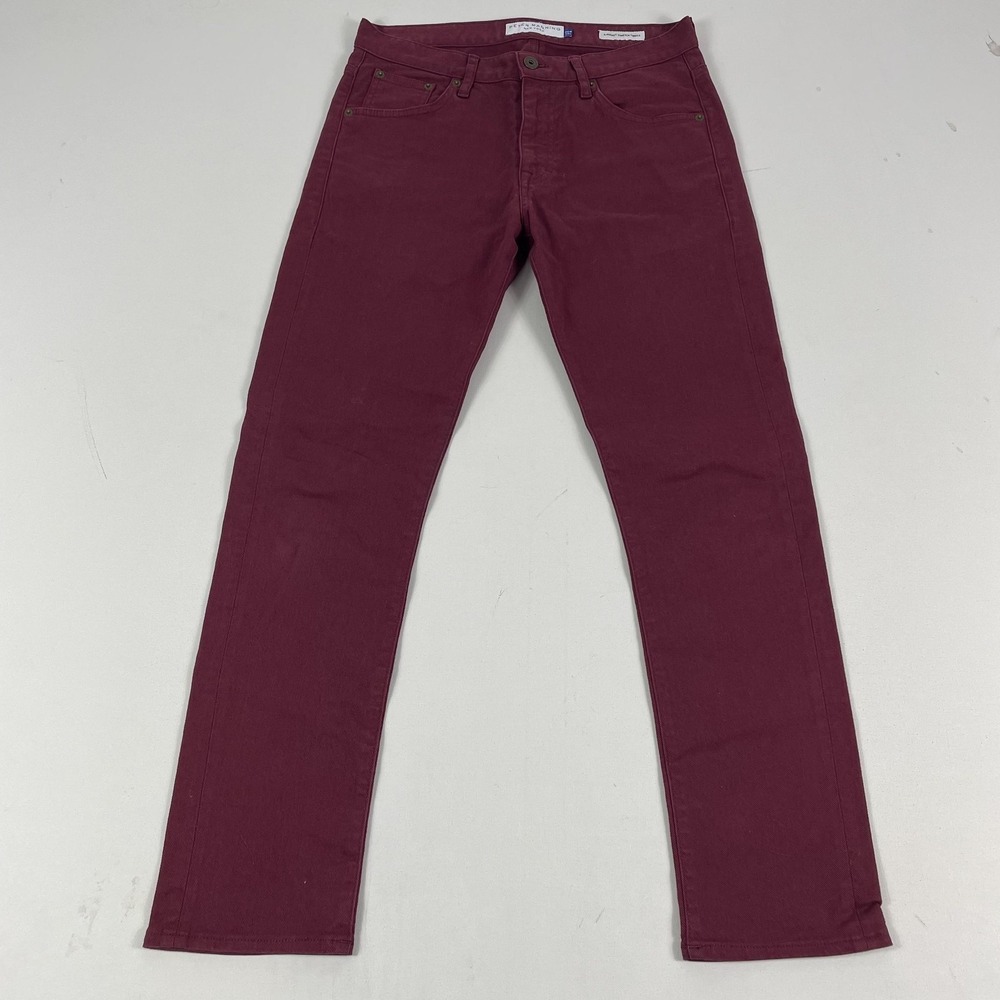 Peter Manning Pants Mens 29x28 Red Chino Slim Stretch 5-Pocket‎ Cotton PMNYC
